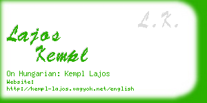 lajos kempl business card